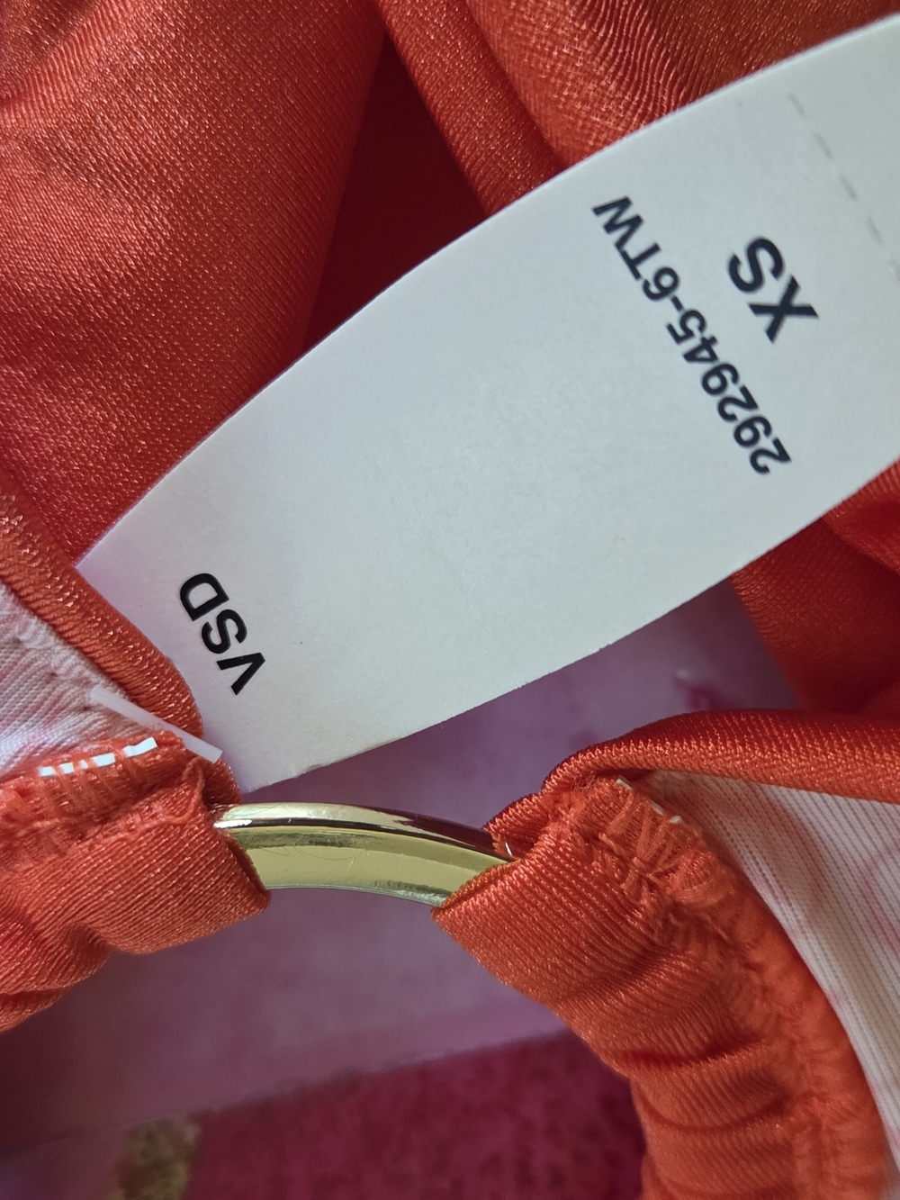 Victoria's Secret Bright Orange Bikini Bottoms with Gold Ring - Picture 5 of 6